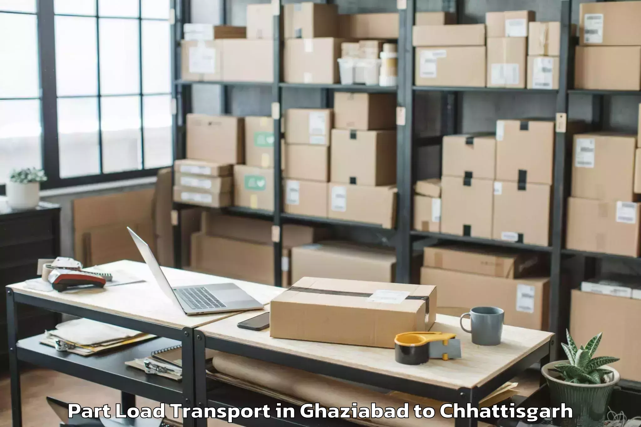 Book Ghaziabad to Abhilashi University Raipur Part Load Transport